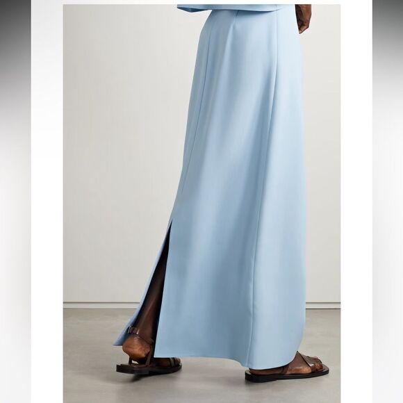 LAFAYETTE 148 | NEW Aerial Blue High Waisted Silk Blend Maxi Skirt Women’s 0 - Picture 2 of 16